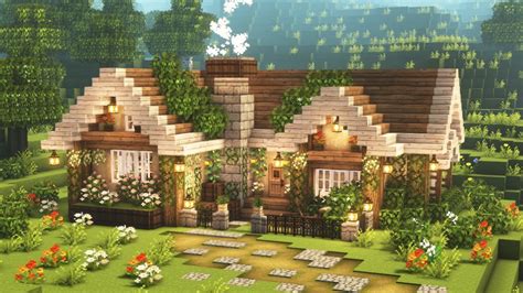 [Minecraft] 🌼 Aesthetic Cozy House Tutorial / Cottagecore / Mizuno's 16 Craft Resource Pack ...