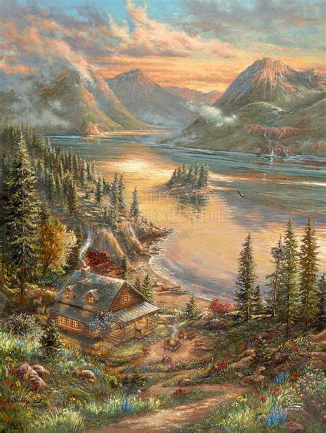 Lakeside Splendor, by Thomas Kinkade - Village Gallery