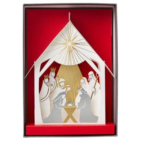 3-D Nativity Blessings Christmas Cards, Box of 5 - Boxed Cards - Hallmark