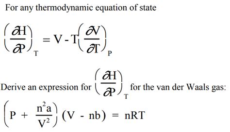 Solved For any thermodynamic equation of state TH Derive an | Chegg.com