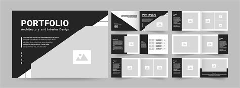 Landscape portfolio layout design. Use for architecture portfolio, interior portfolio, business ...