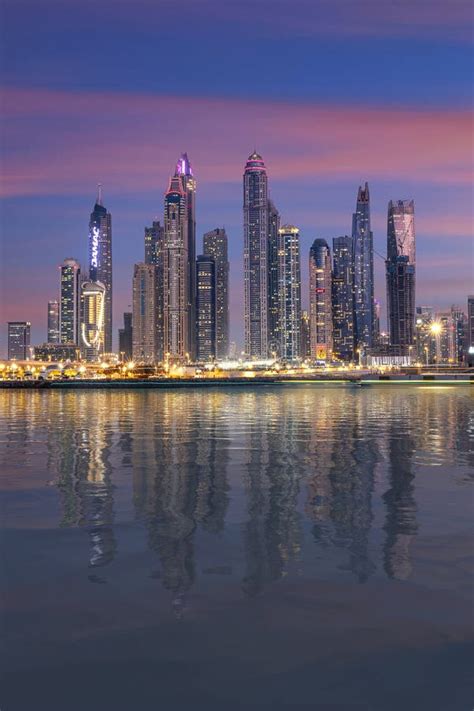 Dubai Marina Skyline editorial image. Image of november - 258308070