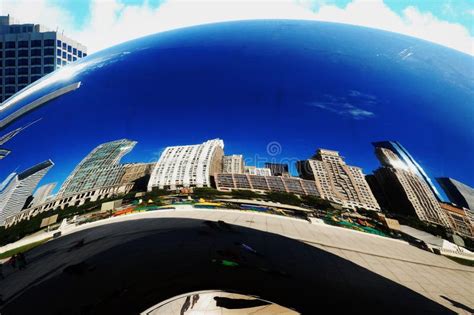 The Famous Chicago Bean with Building Reflections. Editorial Stock Image - Image of buildings ...