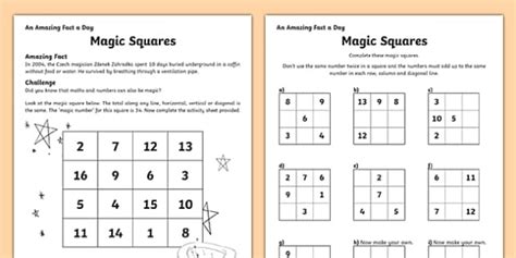 Magic Squares Worksheet | Twinkl Maths Resources - Twinkl