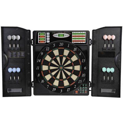 Arachnid Titanium 5400 Electronic Dartboard & Cabinet in Black, Size 24 ...