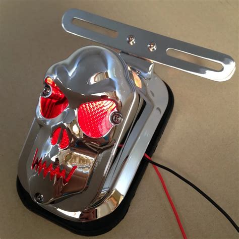 Aftermarket free shipping motorcycle parts Red Skull Brake Tail Light Signal For Harley Davidson ...