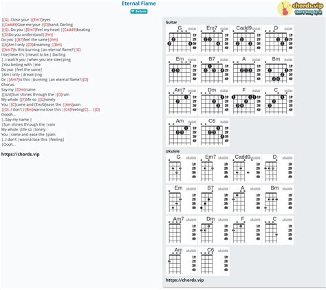 Chord: Eternal Flame - tab, song lyric, sheet, guitar, ukulele | chords.vip