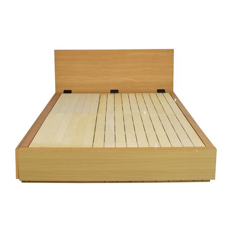 MUJI Full Storage Wooden Bed with Headboard | 33% Off | Kaiyo