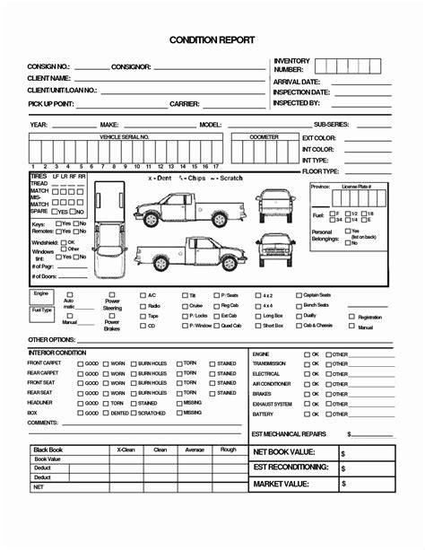 Free Printable Vehicle Condition Report Template Best Of 11 Best S Of Pickup Truck Inspection ...