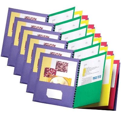 Oxford® Eight-pocket Organizer, Multicolor, Pack Of 6 : Target