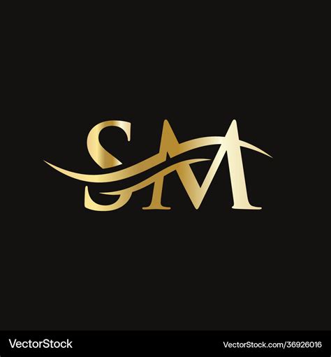 Sm logo monogram letter logo design letter Vector Image