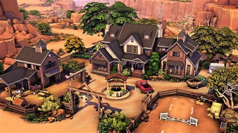 Huge Family Horse Ranch | The Sims 4 Horse Ranch Speed Build - YouTube