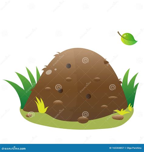 Color Image of Cartoon Anthill on White Background. Insects Stock ...