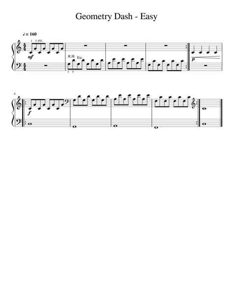 Geometry Dash, Easy Sheet music for Piano | Download free in PDF or MIDI | Musescore.com