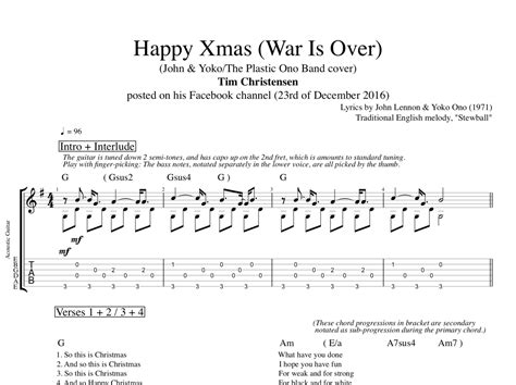 "Happy Xmas (War Is Over)" · Tim Christensen || Guitar: Tabs + Chords ...