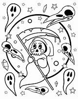 Death Coloring Book For Halloween Children And Adults  sketch template