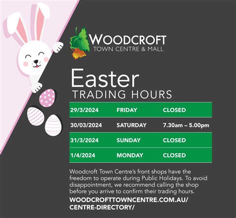 Trading Hours - Woodcroft Town Centre & Mall