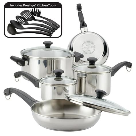 Farberware 14-Piece Classic Traditions Stainless Steel Pots and Pans ...