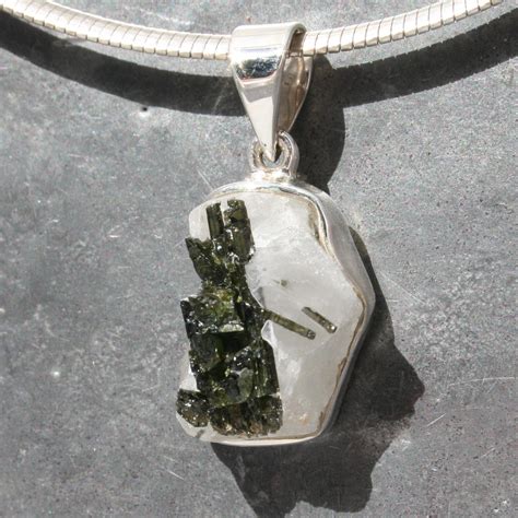 Tourmaline on Quartz Pendant | Lumina Jewellery