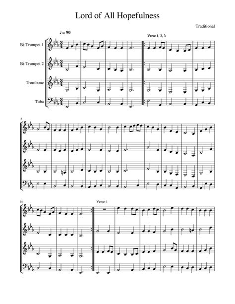 Lord of All Hopefulness Sheet music for Trombone, Tuba, Trumpet in b ...