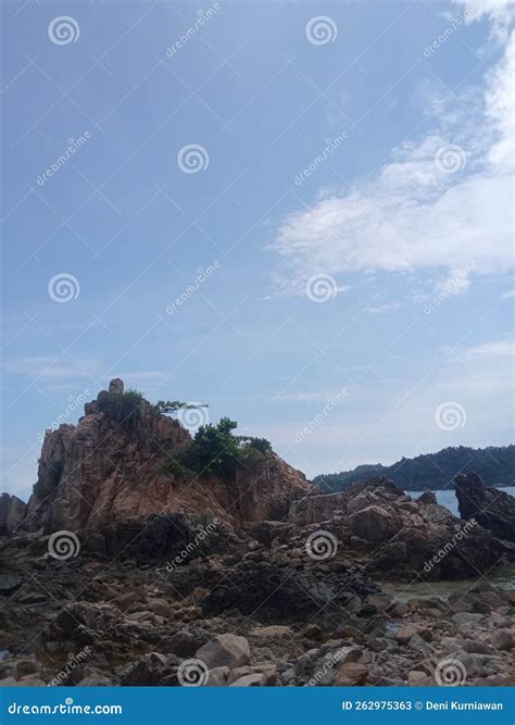 Gigi Hiu Beach, Tanggamus Regency, Lampung Stock Image - Image of ...