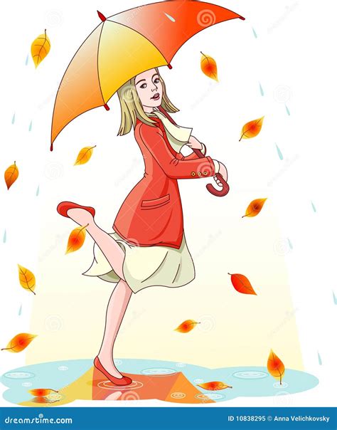 Dancing In The Rain Cartoon Vector | CartoonDealer.com #10838295