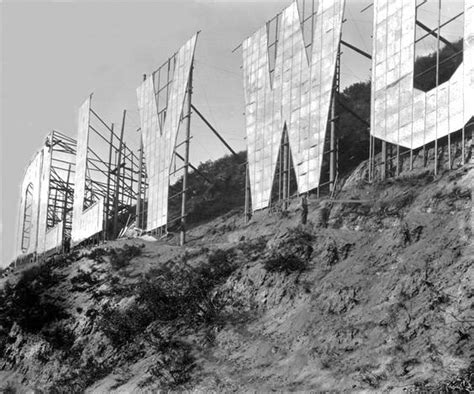 Close-up photo of the Hollywoodland sign, just after completion in 1923