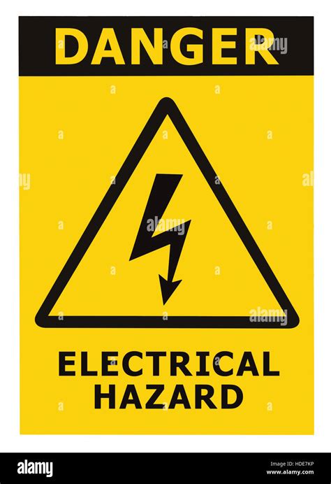 Danger Electrical Hazard Text, Yellow Triangle Sign Label, Isolated ...