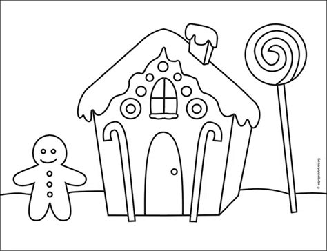 Easy How to Draw a Gingerbread House Tutorial Video