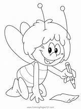 Bee Drawing Coloring Page For Kids  Free Maya The Printable sketch template