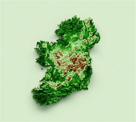 Premium Photo | Ireland Topographic Map 3d realistic map Color 3d ...