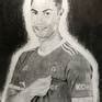 Cristiano Ronaldo x Manchester United - 27x37.8cm Original Pencil unframed drawing - Soccer ...