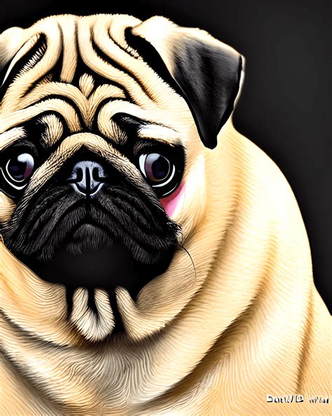 Adorable Smile Pug by David Willardson · Creative Fabrica