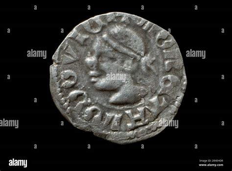 Dinar coin of King Louis I of Hungary Stock Photo - Alamy