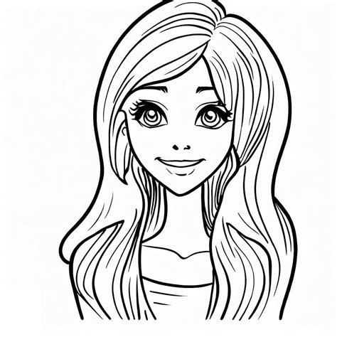 Dibujos de Una Chica muy Linda para Colorear para Colorear, Pintar e Imprimir - Dibujos-Online.Com