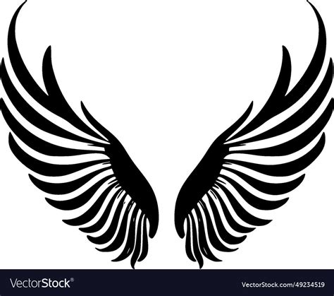 Angel wings - black and white isolated icon Vector Image