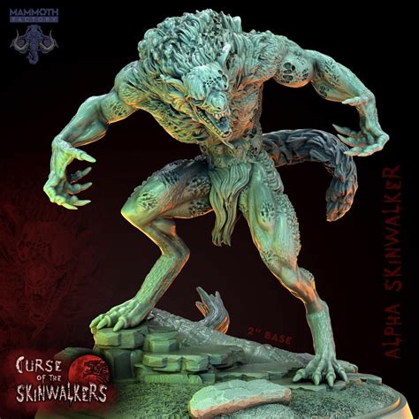 Alpha Skinwalker Werewolf Skinwalkers 3D Printed Miniature Designed by Mammoth Factory Gaming ...