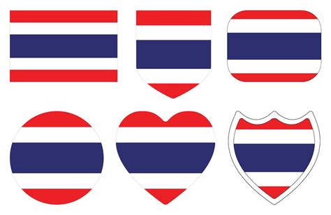 Flag of Thailand in design shape set. Thai flag set. 24901625 Vector ...