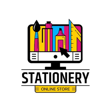 Free Vector | Stationery store logo template