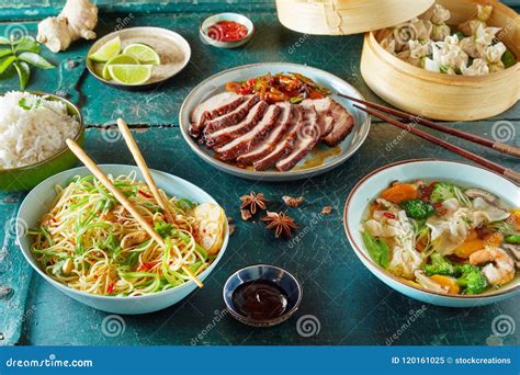 Chinese Regional Cuisine with Assorted Dishes Stock Image - Image of restaurant, barbecued ...