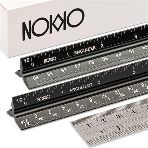 Buy NOKKO 12 Inch Architectural and Engineering Scale Ruler Set - Standard Imperial and Metric ...