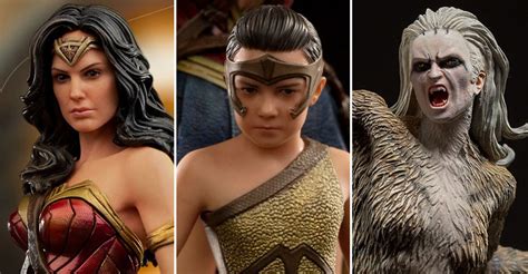 Wonder Woman 1984 - Cheetah, and Wonder Woman and Young Diana Statues ...