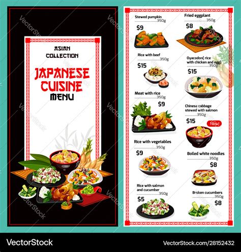 Japanese restaurant menu japan traditional cuisine