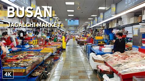 Busan Jagalchi Market | Largest Fish Market in Korea, Live and Dried Seafood | 4K Walking Tour ...