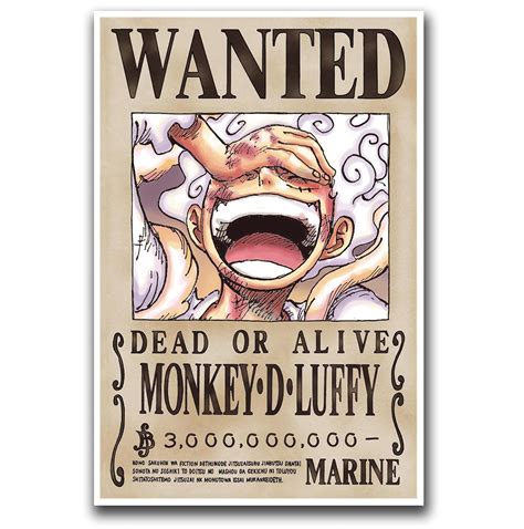 JuzeLY LYYUI Anime Poster Gear 5 Luffy Pictures - Latest Luffy Bounty Poster 3 Billion Baileys ...