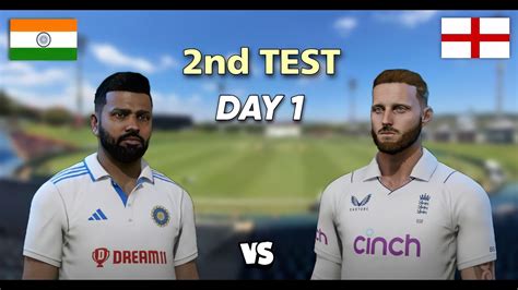 India vs England 2nd - Test Day 1 - Cricket 24 Live - YouTube