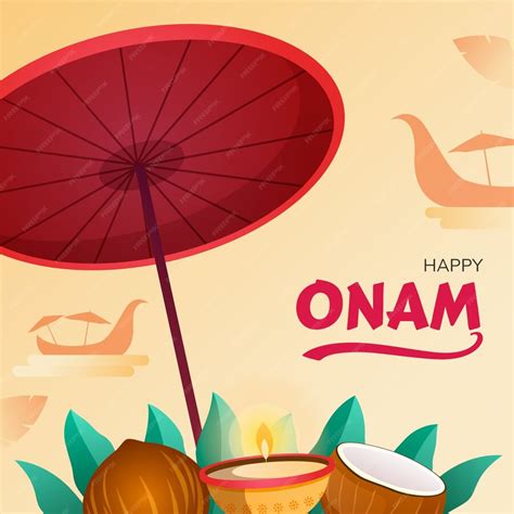 Premium Vector | Gradient illustration for onam festival celebration