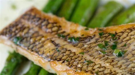 Seared Sea Bass with Fresh Herbs and Lemon Recipe | Epicurious