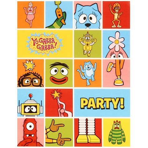 Gabba gabba, Yo gabba gabba, Party invitations