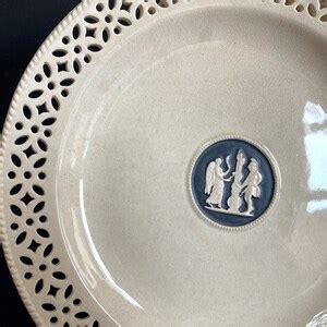 Set 12 Wedgwood Creamware Pottery Pierced Plates, Pearlware Neoclassical, 1800s, Very Rare ...